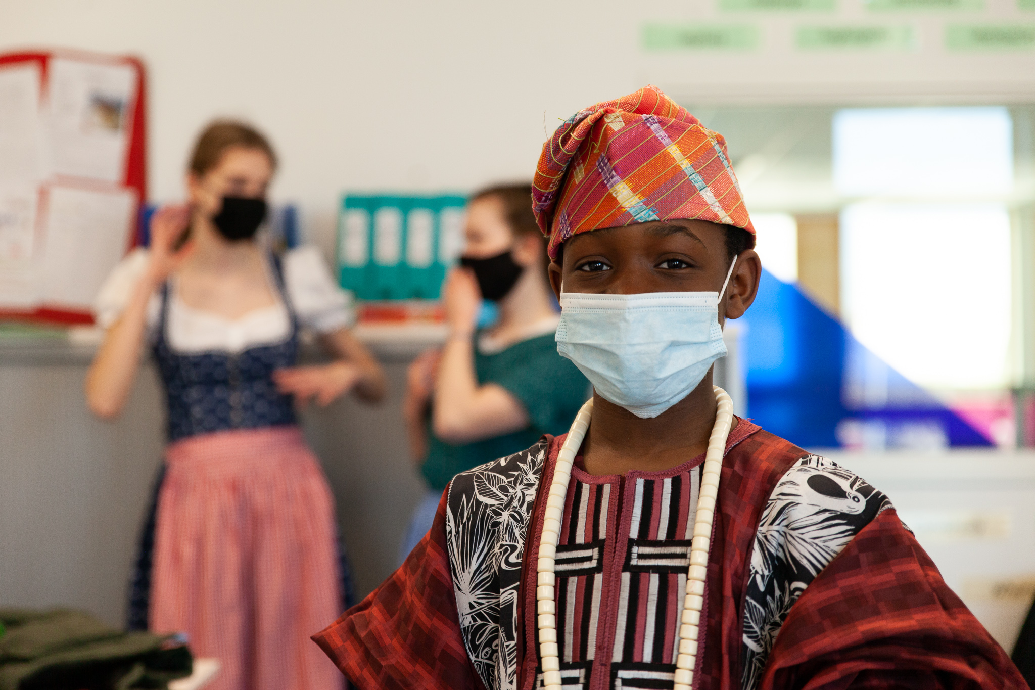 the british school in the netherlands senior school leidschenveen students on international day dressed in german and nigerian tradtional clothing  