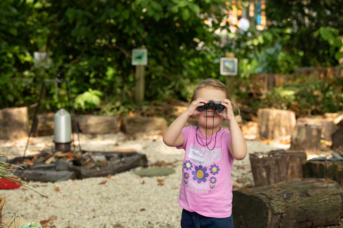 Child exploring the Forest School at The British School, an International School in The Hague